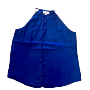 Philosophy Button Up Navy high neck lined Tank button detail size Medium